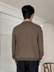 DAZY Men Polo Neck Jumper - Coffee Brown - View 2