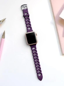 Silicone Waterproof Watchband Compatible With Apple Watch - Purple - View 2