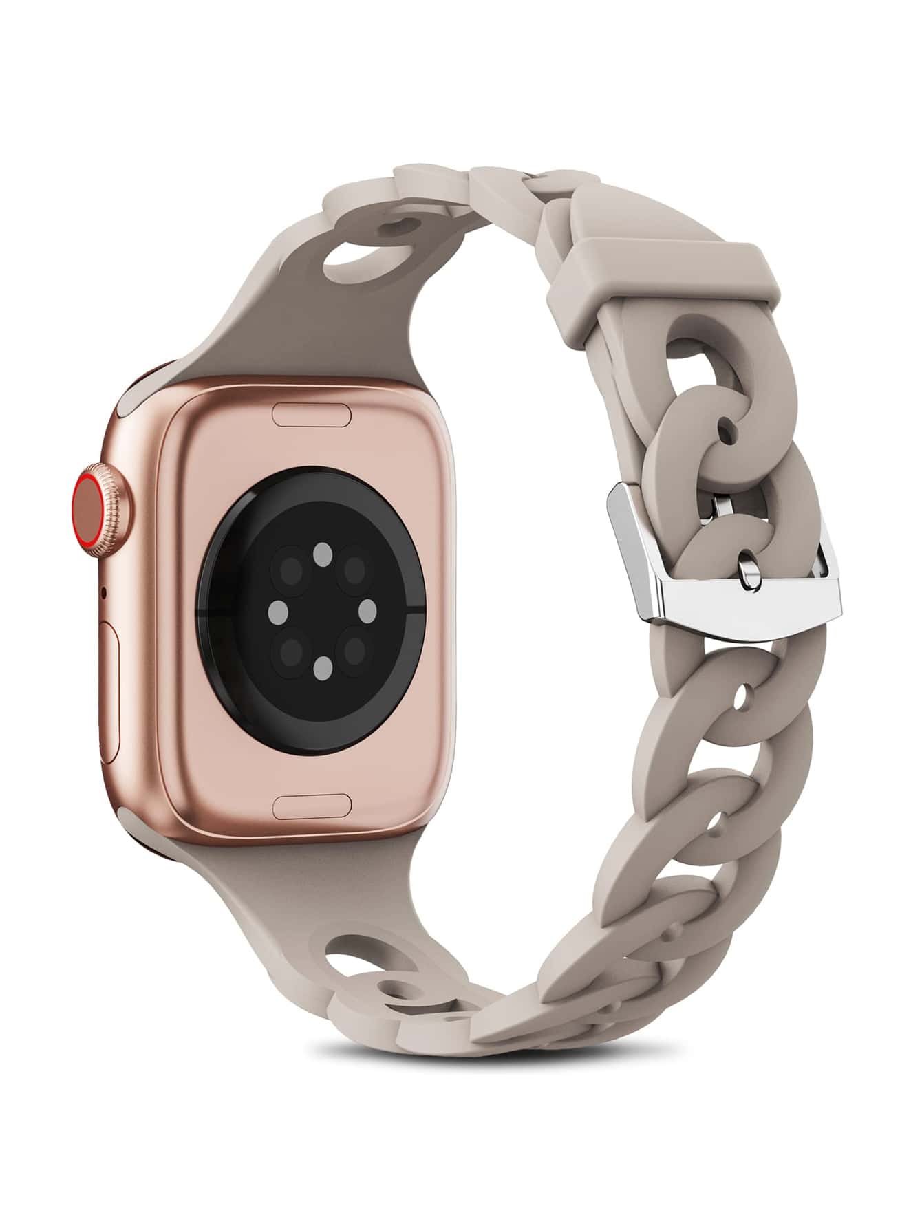 Solid Silicone Watchband Compatible With Apple Watch - Apricot - View 1