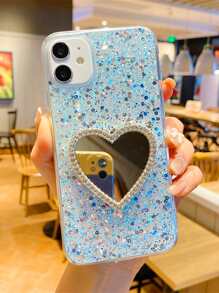 Ốp điện thoại hình trái tim lấp lánh đính đá Rhinestone tương thích với IPhone 16 15 14 13 12 11 X/XS XSMAX 7P/8 7s Samsung, Ốp bảo vệ chống sốc - Nhiều màu - Xem 3