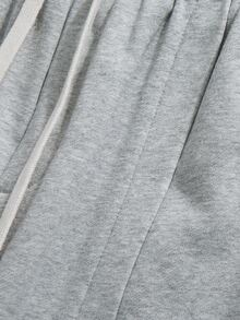 ROMWE MEN Guys Drawstring Waist Wide Leg Sweatpants - Grey - View 4