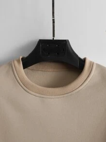 Manfinity Men Lightning And Slogan Graphic Sweatshirt - Khaki - View 3