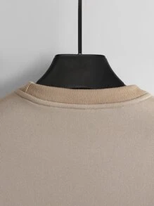 Manfinity Men Lightning And Slogan Graphic Sweatshirt - Khaki - View 4