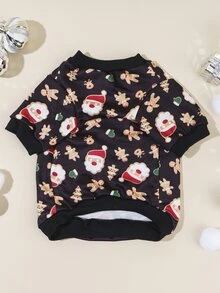 Christmas Santa Claus Print Pet Hoodie - Multicolor - View 2