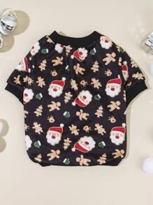 Christmas Santa Claus Print Pet Hoodie - Multicolor - View 4