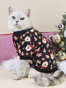 Christmas Santa Claus Print Pet Hoodie - Multicolor - View 5