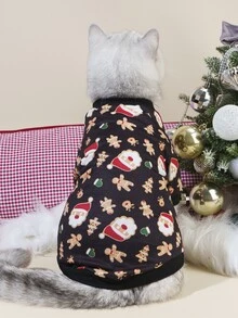 Christmas Santa Claus Print Pet Hoodie - Multicolor - View 6