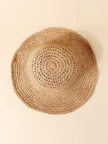 1pc Spring/Summer Outdoor Leisure Sun Hat For Women, Travel & Vacation Sun Protection Hat, Large Brim Crochet Cap, Y2k Men'S Basin Hat, Couple Style - Khaki - View 2