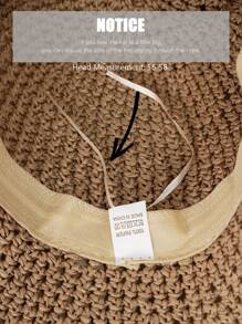 1pc Spring/Summer Outdoor Leisure Sun Hat For Women, Travel & Vacation Sun Protection Hat, Large Brim Crochet Cap, Y2k Men'S Basin Hat, Couple Style - Khaki - View 5