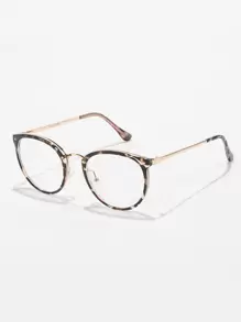 Unisex Round Metal Frame Glasses For Computer, Gaming, TV, Phone Use, Reduce Eye Fatigue, Light, Fashion Optical Clear Lens Eyeglasses - Clear - View 3