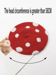 LEAJOURNO. Polka Dot Beret - Red - View 4
