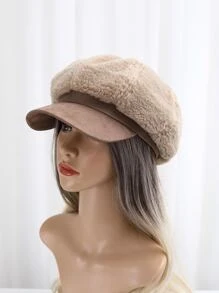 毛茸茸拼塊貝克帽
