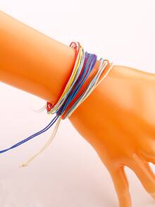 3 piezas Pulsera a capas de color combinado - Multicolor - Ver 4