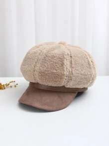 毛茸茸拼塊貝克帽