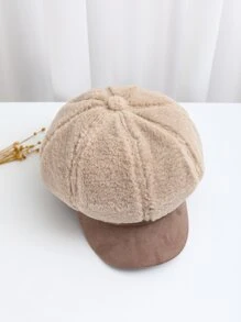 毛茸茸拼塊貝克帽