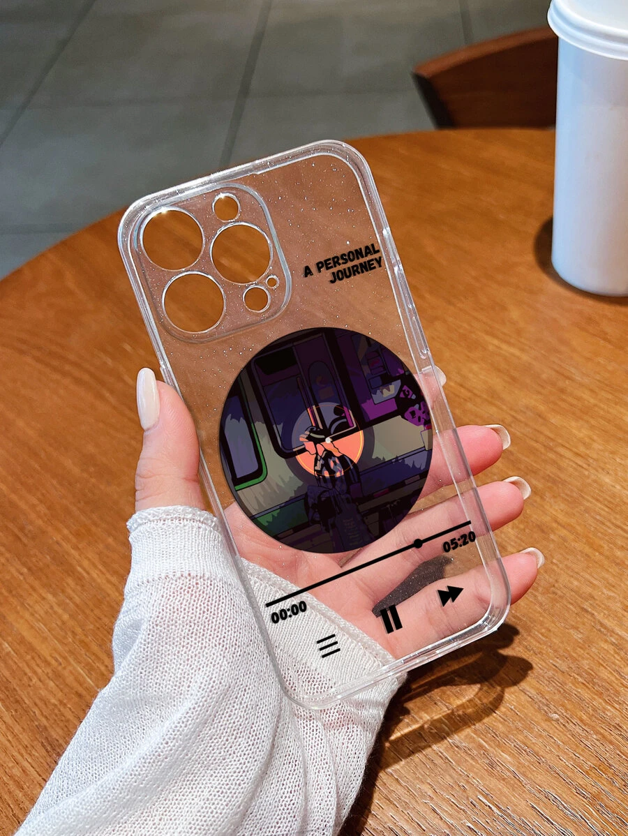 Disc Print Clear Phone Case - Multicolor - View 1
