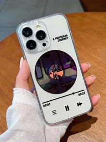 Disc Print Clear Phone Case - Multicolor - View 3