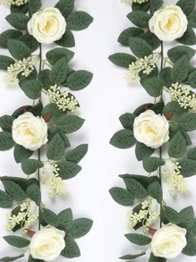 1支人造花玫瑰植物山茶藤情人節禮物裝飾家居裝飾花藤餐桌花瓶裝飾餐廳,臥室裝飾材料,婚禮現場裝飾,戶外花園花卉布置材料,新年裝飾 - 彩色 - 查看 5