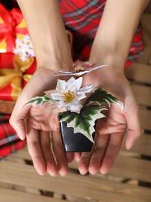 1 chậu hoa Giáng sinh nhân tạo - Đồ trang trí lễ hội Giáng sinh, Phụ kiện trang trí cảnh, Đồ trang trí nhà trong nhà - Nhiều màu - Xem 2
