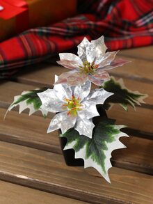 1 chậu hoa Giáng sinh nhân tạo - Đồ trang trí lễ hội Giáng sinh, Phụ kiện trang trí cảnh, Đồ trang trí nhà trong nhà - Nhiều màu - Xem 8