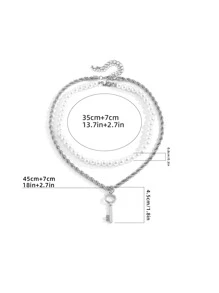 2 chiếc Vòng cổ Mặt dây chuyền Chìa khóa Đàn ông - Bạc - Xem 5