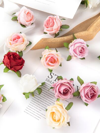 10/30pcs Artificial Rose Flower Heads, Decoration For Valentine's Day, New Year, DIY Candy Box, Bridal Bouquet, Silk Flower For Mother's Day, Home Decor, Outdoor Garden, Wedding Bouquet, Living Room DIY Candy Box, Wreath, Artificial Plants, Home Supplies