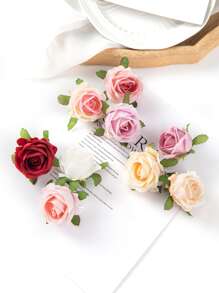 10/30pcs Artificial Rose Flower Heads, Decoration For Valentine's Day, New Year, DIY Candy Box, Bridal Bouquet, Silk Flower For Mother's Day, Home Decor, Outdoor Garden, Wedding Bouquet, Living Room DIY Candy Box, Wreath, Artificial Plants, Home Supplies - Multicolor - View 3