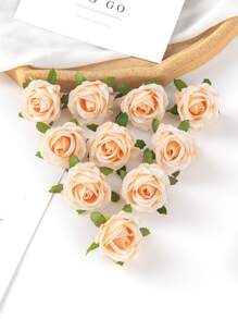 10 cái đầu hoa hồng nhân tạo - Nhiều màu - Xem 2