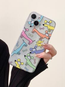 卡通狗透明手機殼 - 彩色 - 查看 2