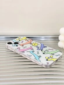 卡通狗透明手機殼 - 彩色 - 查看 3