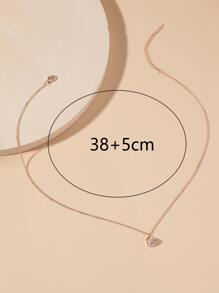 Vòng cổ trái tim trang trí bằng đá khối Zirconia cho món quà ngày của mẹ - Hoa hồng vàng - Xem 3