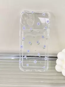 Summer Floral Clear Card Slot Phone Case Compatible With IPhone 15/15Pro/15Plus/15Promax