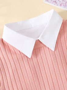 1pc Solid Dickey Collar Stylish Design Long Pointed Collar - White - View 2