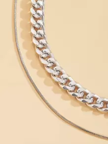條裝女士簡約時尚鏈條多層吊飾項鍊