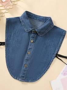 1pc Solid Dickey Collar Simple Faux Collar - Royal Blue - View 4