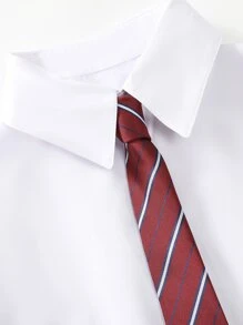1條方便的大學風酒紅色斜紋領帶 - 彩色 - 查看 2