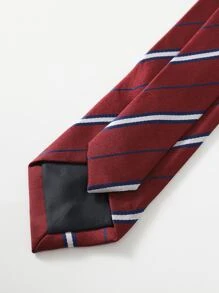 1條方便的大學風酒紅色斜紋領帶 - 彩色 - 查看 3