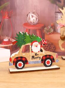 1pc Christmas Santa Claus & Car Design Decoration Craft - Multicolor - View 4