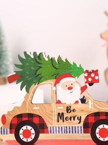 1pc Christmas Santa Claus & Car Design Decoration Craft - Multicolor - View 5