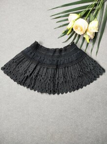 Hollow Out Scallop Trim Dickey Collar - Black - View 5