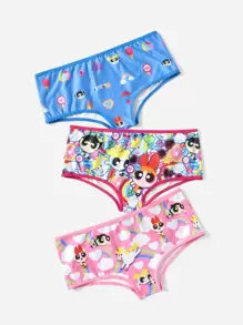 The Powerpuff Girls | ROMWE 3pack Cartoon Graphic Briefs - Multicolor - View 5