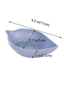 4 件叶子形状随机颜色酱汁碟学校用品，返校 - 彩色 - 查看 2