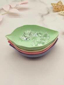 4 件叶子形状随机颜色酱汁碟学校用品，返校 - 彩色 - 查看 3