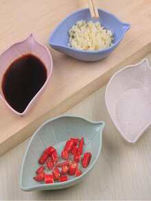 4 件叶子形状随机颜色酱汁碟学校用品，返校 - 彩色 - 查看 4