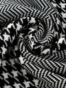Cổ áo kiểu Houndstooth Dickey - Đen và trắng - Xem 3
