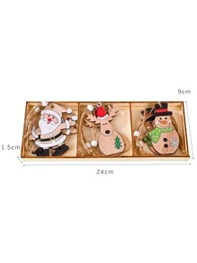 9pcs Christmas Santa & Snowman Design Wall Hanging - Multicolor - View 3