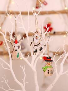 9pcs Christmas Santa & Snowman Design Wall Hanging - Multicolor - View 4