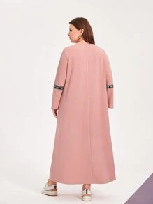 Mulvari Plus Letter Tape Panel Tee Dress - Dusty Pink - View 2