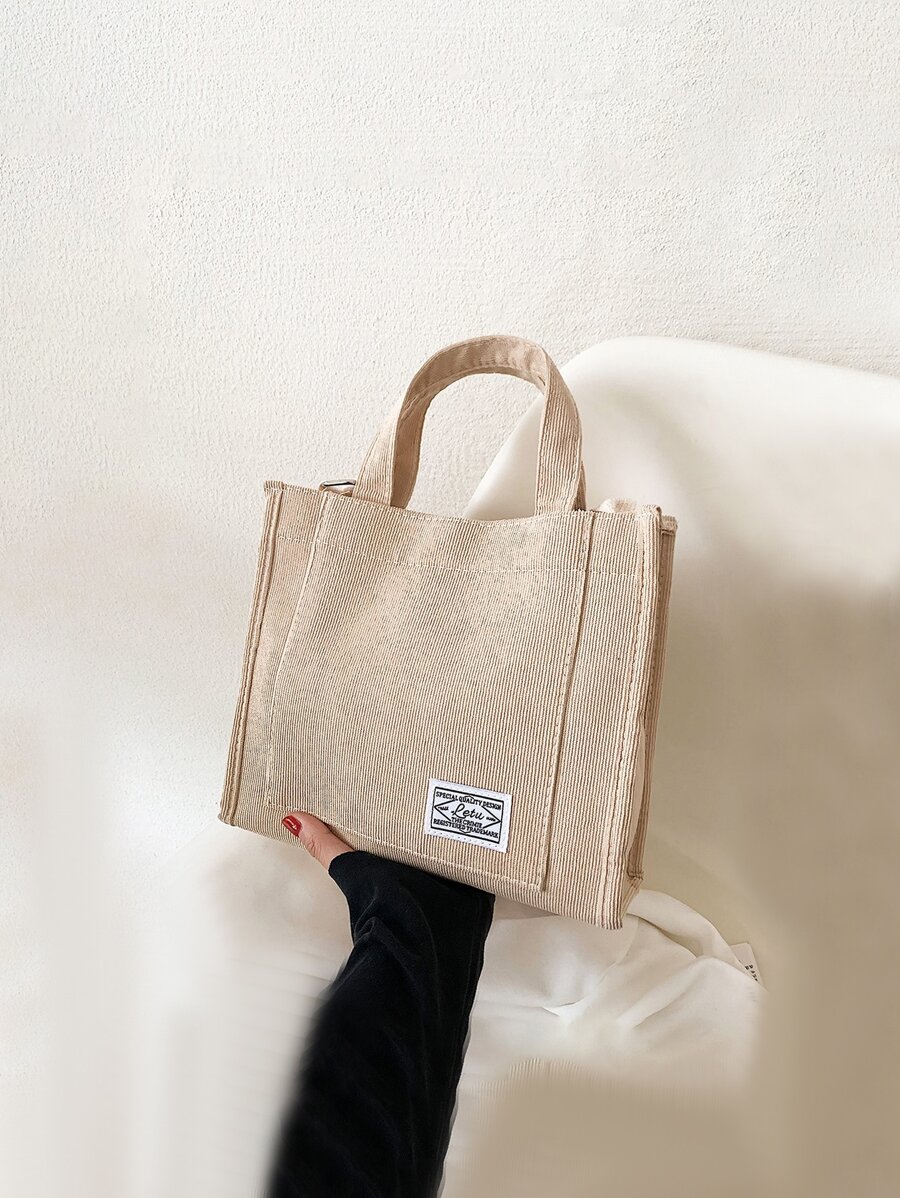 字母貼布方包 - 白色 - 查看 1