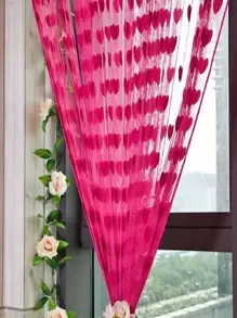 Cortina panel solo con cuerda con corazón - Rosa Fucsia - Ver 5